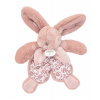 Plyšový zajačik na maznanie Bunny Comforter Pink Doudou et Compagnie v darčekovom balení ružový 18 cm od 0 mes