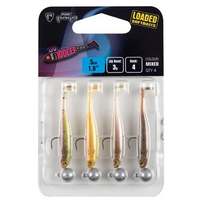 Fox Rage Ultra UV Micro Tiddler Fast Mixed Colour Loaded Lure Pack 5cm 4ks
