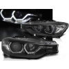 BMW F30 / F31 11-15 - predné čierna svetlá s ANGEL EYES LED a denným svietením