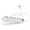 CONNECT IT prodlužovací kabel 230 V, 5 zásuvek, 3 m, s vypínačem (bílý) (CI-1285)
