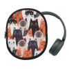 kwmobile kryt kompatibilní s Sony WH-CH520 / WH-CH510 / MDR-ZX110 kryt - Neoprene kryt - Cats oranžová / černá / bílá