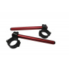 ACCOSSATO Aluminium-forged clip-ons ACCOSSATO with metal clamp composed of 2 half-rings 10 degrees inclination, red
