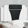 Polštář na čelo postele bílý a černý 100 cm umělá kůže White and black 374780