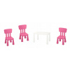 Ikea Mammut Detské stolové stoličky ružové stoličky 3 ks (Ikea Mammut Detské stolové stoličky ružové stoličky 3 ks)