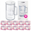 Sklenená filtračná kanvica Aquaphor Glass, biela + 10 filtrov Maxfor+ Mg