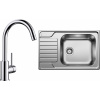 Set Blanco 05-D 25 (dřez Dinas XL 6 S Compact Kartáčovaný + baterie Mida Chrom)