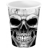 Papierové poháre Lebky čierno-biele 240ml 6ks