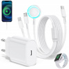 NABÍJACÍ KÁBEL 3V1 APPLE WATCH IPHONE SÚČASNÉ NABÍJANIE 2 M BIELY