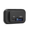 USB QC3.0 + USB-C zásuvka 12/24V, montáž na povrch