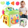 Edukačná Kocka Montessori 4v1 Hračka: Klavír, Hodiny, Hračka Na Triedenie, Bludisko