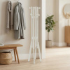 ARREDAMENTI ITALIA ALBA 175 x 40 cm - skladací stojanový vešiak z masívneho bukového dreva, biely