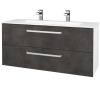 Dreja Umývadlova skrinka GIO SZZ2 120 - N01 Biela lesk / Úchytka T01 / D16 Tmavý betón