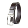 Kožený opasok SILVER-RIDE, šírka 3.3cm - Tmavo hnedá (VSILVER-RIDE-TH)