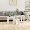 zahrada-XL Zasúvacie stolíky 3 ks, biele, kompozitné drevo 808603