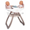 Jedálenská stolička pre dvojičky Twin Highchair 2in1 Natur D'Amour Baby Nurse Smoby pre 42 cm bábiky so 4 doplnkami od 24 mes