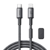 Joyroom S-A50 Unlimited Series 60 W USB-C – Lightning kábel s magnetickým organizérom 1,2 m – sivý (Joyroom S-A50 Unlimited Series 60 W USB-C – Lightning kábel s magnetickým organizérom 1,2 m – sivý)