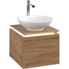 VILLEROY & BOCH Legato závesná skrinka pod umývadlo na dosku (umývadlo v strede), 1 zásuvka, s LED osvetlením, 450 x 500 x 380 mm, Oak Kansas, B565L0RH