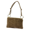Dámska malá zamatová hnedá crossbody kabelka na rameno Luka 24-097