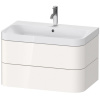 DURAVIT Happy D.2 Plus c-shaped závesná skrinka s nábytkovým umývadlom s otvorom, 2 zásuvky, 775 x 490 x 480 mm, biela vysoký lesk, HP4347O2222