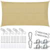 tectake 406204 tieniaca plachta sunny, odolný hdpe materiál s uv ochranou - 2 x 4 m, piesková