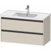 DURAVIT Ketho 2 závesná skrinka pod umývadlo, 2 zásuvky, 984 x 455 x 549 mm, taupe super matná, K25284083830000