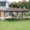 zahrada-XL Skladací párty stan s bočnými stenami sivohnedý 3x6 m 93554