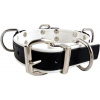 Obojok Mister B Slave Collar 4 D-Rings biely, kožený BDSM obojok s D-krúžkami
