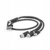 Gembird CC-USB2-AM31-1M USB charging combo 3-in-1, 1m, černý