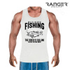 Pánske tielko RANGER® - motív Rybárčenie 02 L Čierna