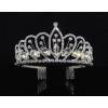 Naishide Jewelry Vysoká korunka do vlasov diadém s kryštálmi Queen Druh barvy: Stříbrná