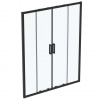 Ideal Standard Connect 2 Posuvné sprchové dvere, štvordielne, 160 cm, čierna/číre sklo K9282V3