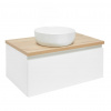 Swiss aqua technologies Koupelnová skříňka s krycí deskou SAT B-WAY 79x30x45 cm bílá lesk BWAY80WDOAK