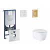 Grohe Rapid SLX Set predstenovej inštalácie, klozetu, dosky SoftClose a tlačidla Skate Cosmopolitan, kefovaný Cool Sunrise SANI11BB4116-GR