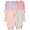 CARTER'S Body dlhý rukáv Purple/Grey/Pink holka 4ks NB/vel. 56