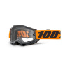 ACCURI 2, 100% ENDURO Moto brýle oranžové, čiré Dual plexi