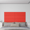 vidaXL Nástenné panely 12 ks červené 90x30 cm umelá koža 3,24 m² 344004