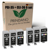 Atrament PRINDANO PGI-35 CLI-36 Pixma iP100 iP110 TR150 mini260 pre Canon čierna (čierna), trojfarebná, sada