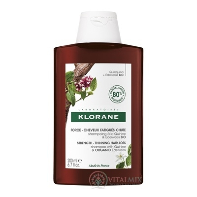 KLORANE SHAMPOOING À LA QUININE & EDELWEISS BIO šampón s chinínom a bio plesnivcom alpským 200ml