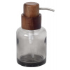 Sapho Sapho, FIGO voľne stojaci dávkovač mydla 300 ml, dymové sklo/drevo, 08387