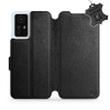 Kožené flip pouzdro Mobiwear - Xiaomi Redmi Note 12S - Černé (Kožené knížkové pouzdro, obal, kryt na mobil Xiaomi Redmi Note 12S, Černé, materiál Genuine Leather, ochrana 360°, stojánek, silikonová va