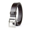 Kožený opasok SILVER-TRICK, šírka 3.3cm - Tmavo hnedá (VSILVER-TRICK-TH)