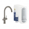 Grohe Blue Home štartovacia súprava s batériou v tvare C Brúsený tvrdý grafit 31455AL1