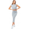 Justhype Justhype Sweat Midi Sukně Loungewear Set LABON007 šedá 8