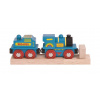 Bigjigs Rail Modrá mašinka s tendrem + 2 koľaje