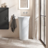 DURAVIT White Tulip voľne stojace umývadlo bez otvoru, bez prepadu, priemer 500 mm, výška 900 mm, biela, 2702500070