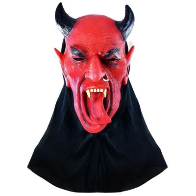 Maska čert s jazykom – halloween – vianoce – 29 × 24 cm 8590687510081