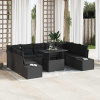 zahrada-XL Súprava záhradných pohoviek 10 pcs Čierna 100 x 55 x 73 cm 3349249