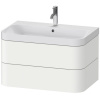 DURAVIT Happy D.2 Plus c-shaped závesná skrinka s nábytkovým umývadlom s otvorom, 2 zásuvky, 775 x 490 x 480 mm, biela matná lakovaná, HP4347O3636