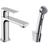 Hansgrohe Rebris E, umývadlová batéria 110 s ručnou sprchou Bidette a sprchovou hadicou 160 cm, bez odtokovej súpravy, chrómová, HAN-72216000