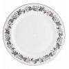 Altom Design Vianočný tanier Zimná harmónia – porcelánový tanier s vetvičkami a zlatým lemom 26,5 cm